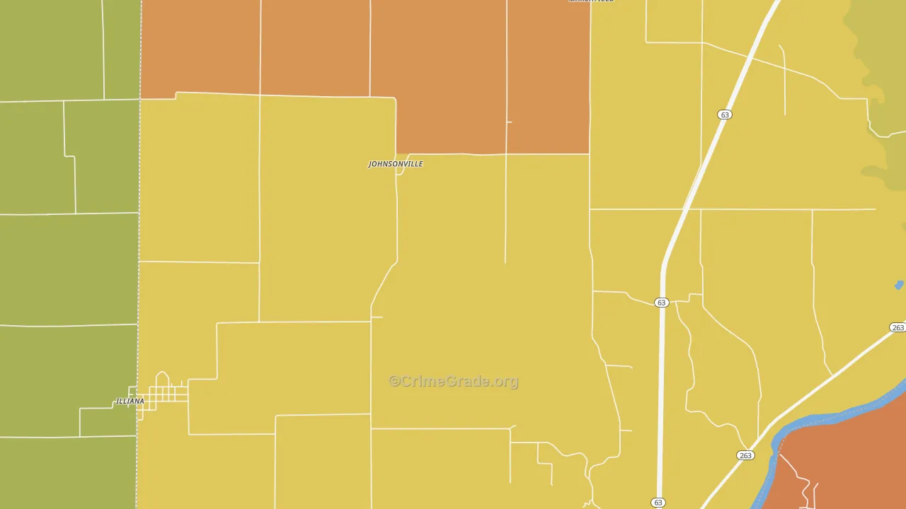 Johnsonville, IN Map of Drug-Related Crime Rates