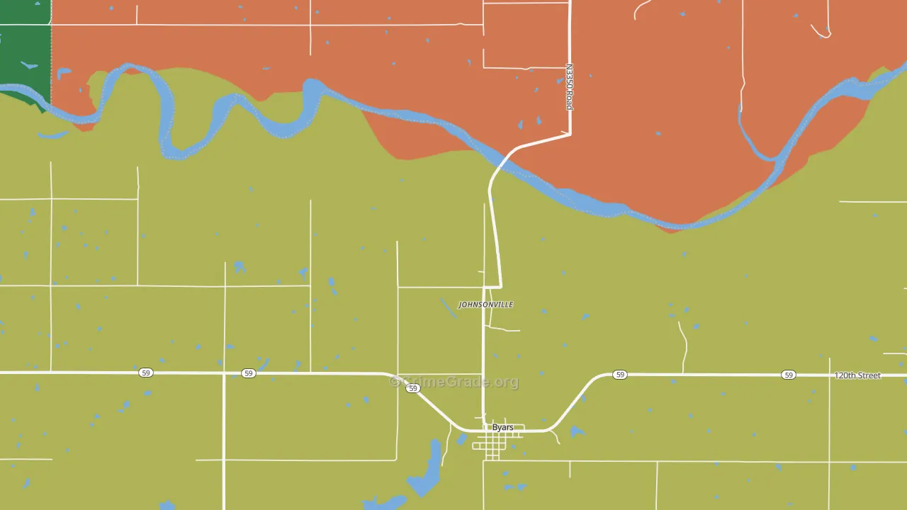 Johnsonville, OK Map of Drug-Related Crime Rates