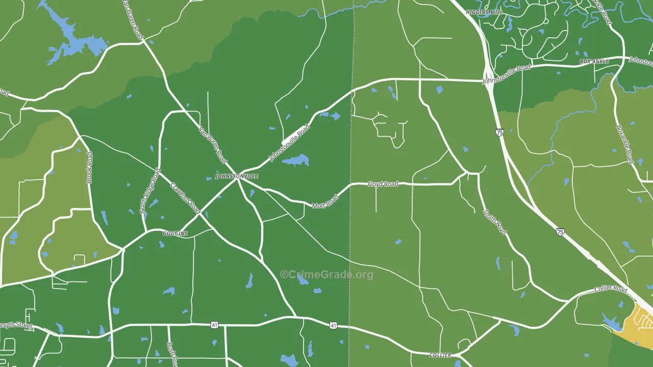 Johnstonville, GA Map of Drug-Related Crime Rates