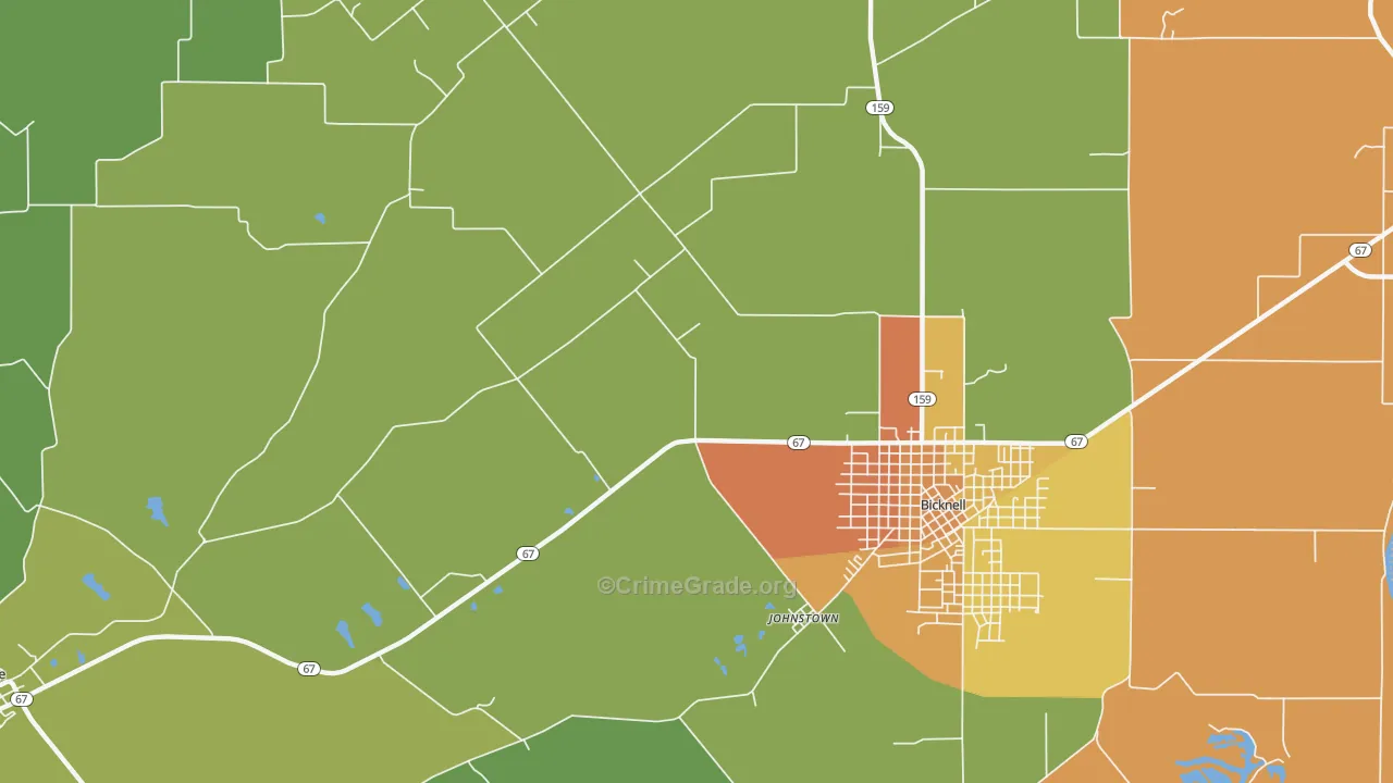 Johnstown, IN Map of Drug-Related Crime Rates
