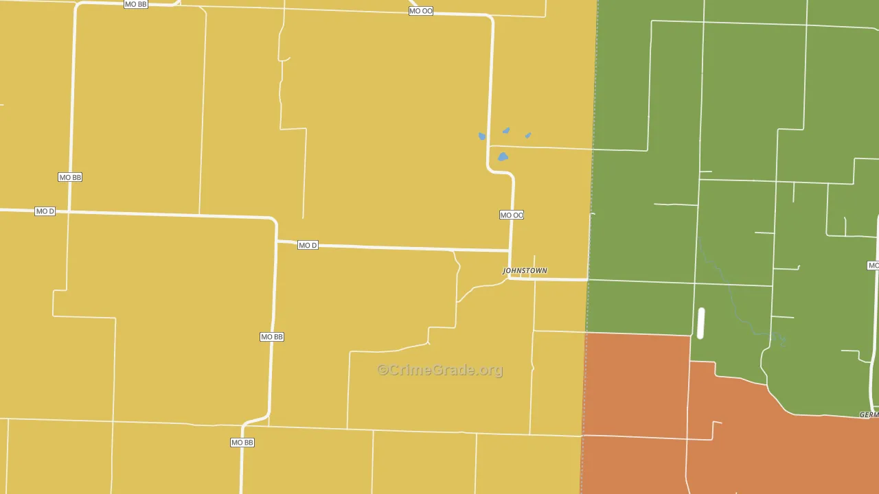 Johnstown, MO Map of Drug-Related Crime Rates