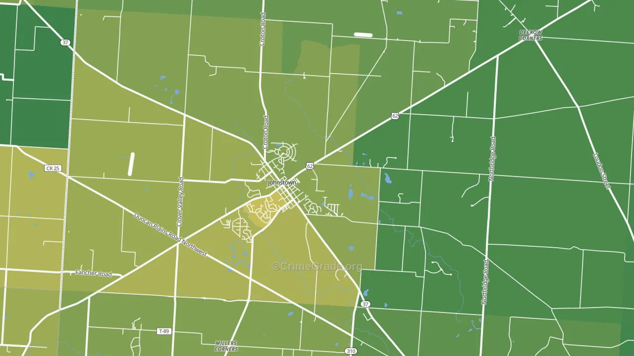 Johnstown, OH Map of Drug-Related Crime Rates