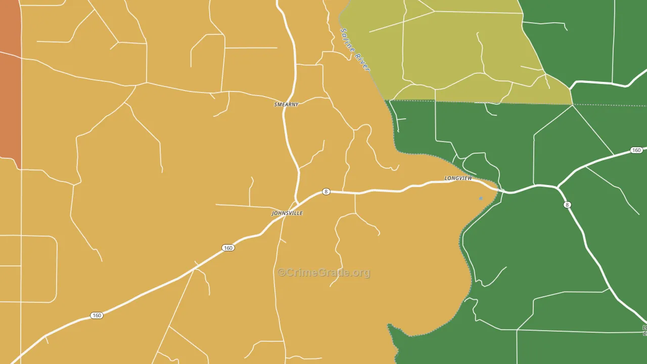 Johnsville, AR Map of Drug-Related Crime Rates