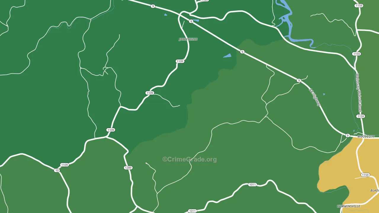 Johnsville, KY Map of Drug-Related Crime Rates