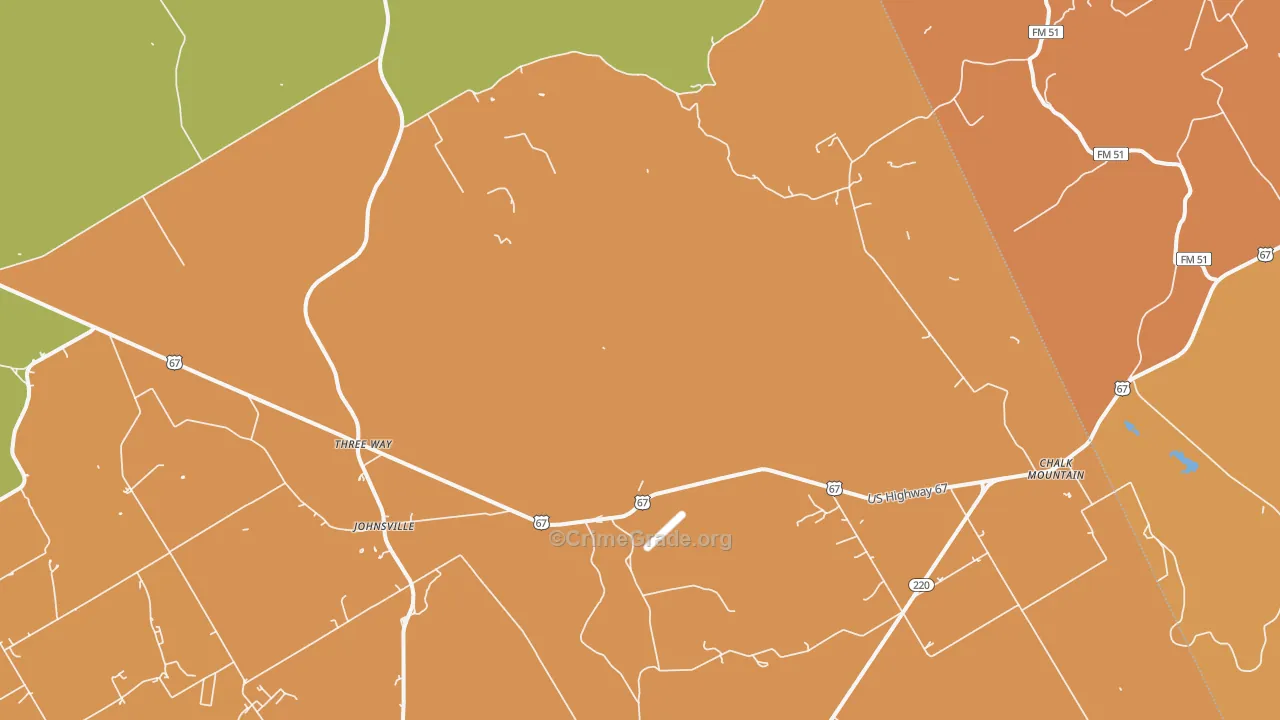 Johnsville, TX Map of Drug-Related Crime Rates