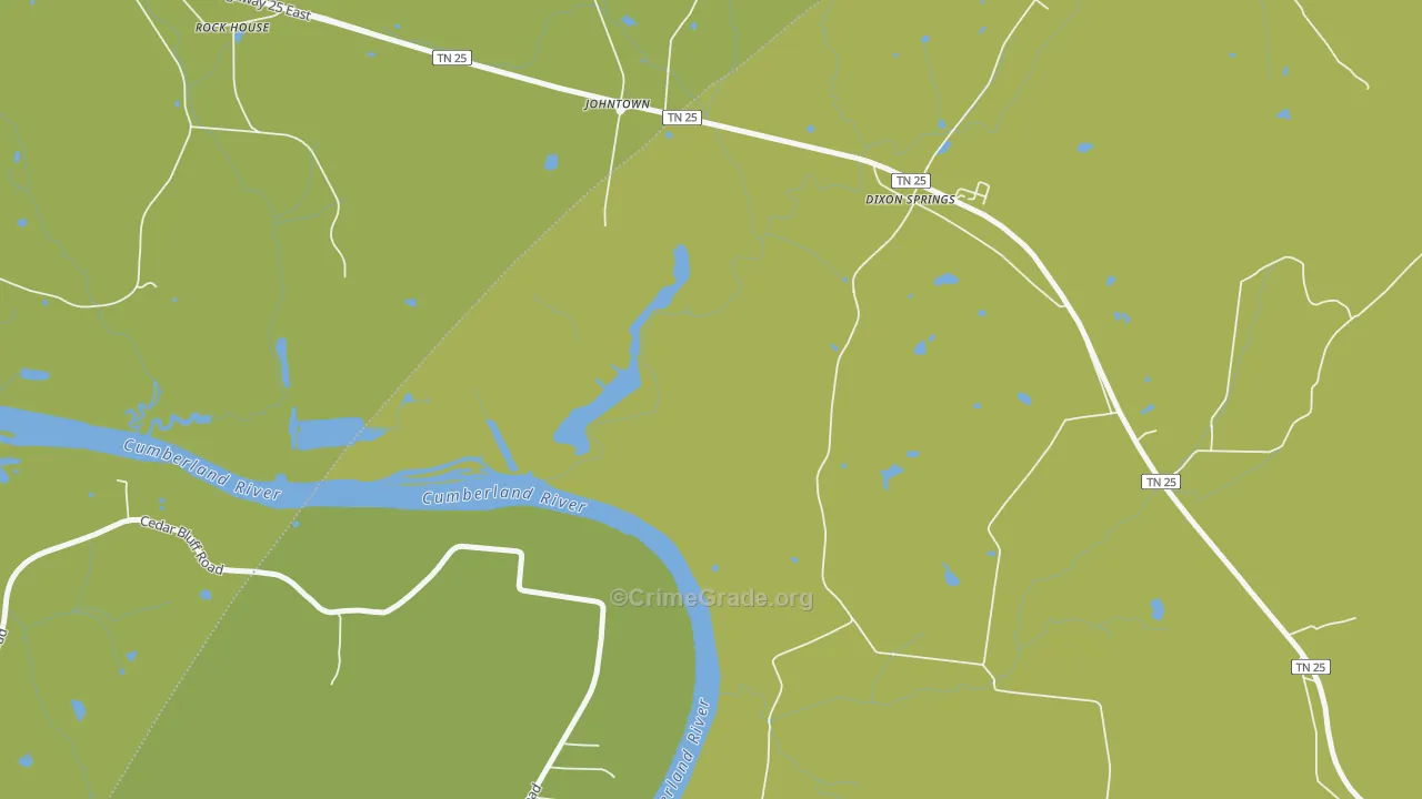 Johntown, TN Map of Drug-Related Crime Rates