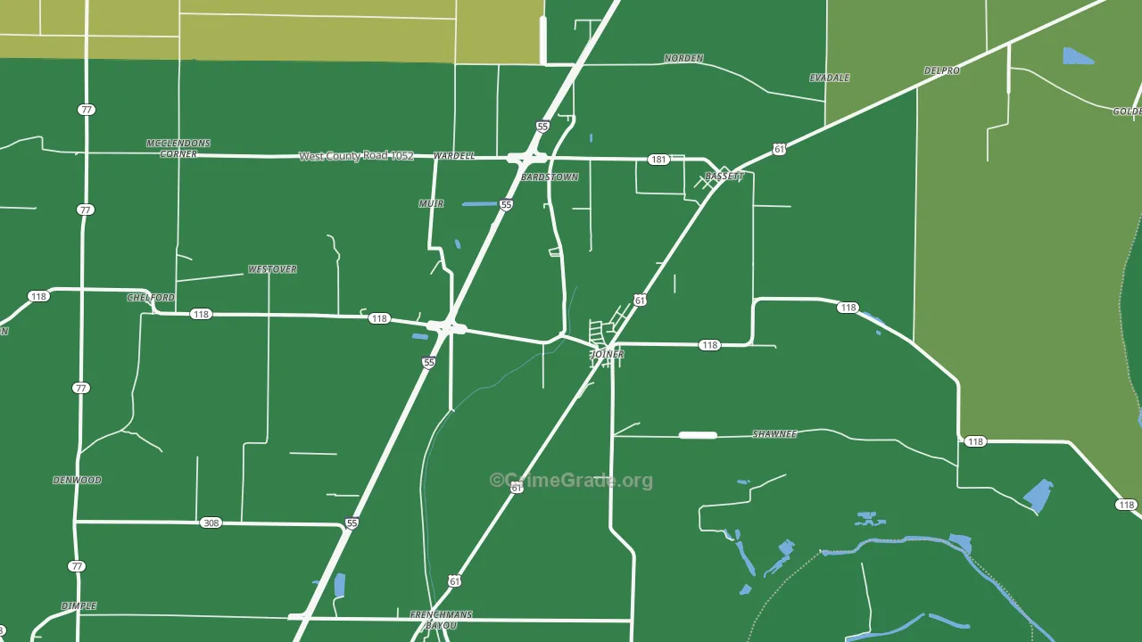 Joiner, AR Map of Drug-Related Crime Rates