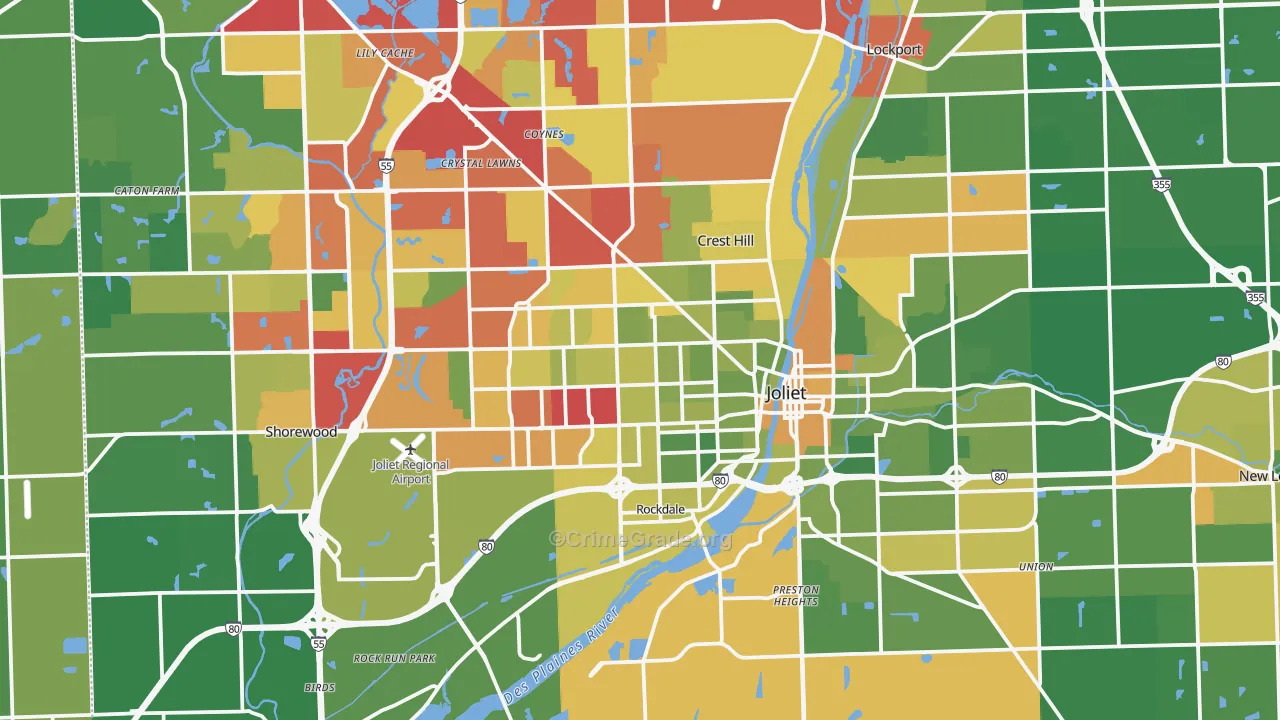 Joliet, IL Map of Drug-Related Crime Rates