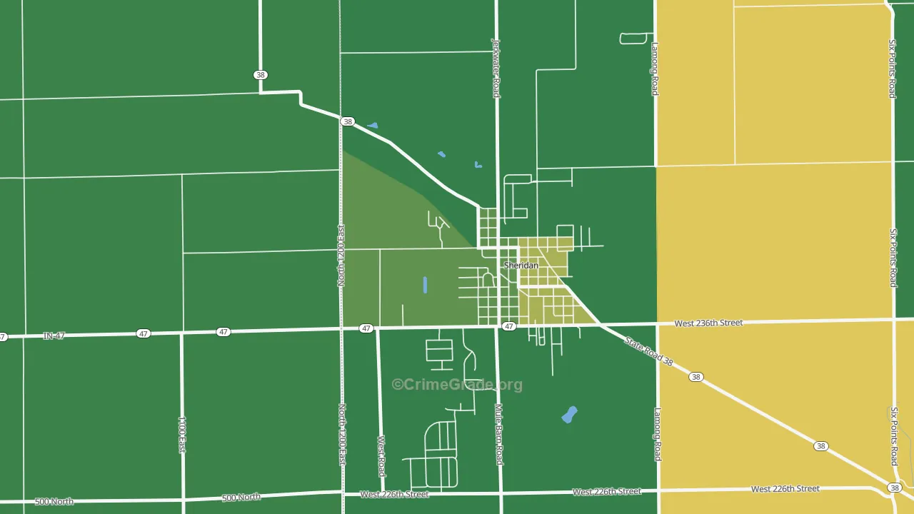 Jolietville, IN Map of Drug-Related Crime Rates