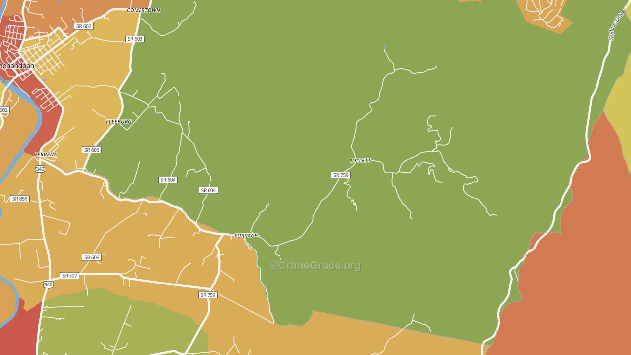 Jollett, VA Map of Drug-Related Crime Rates