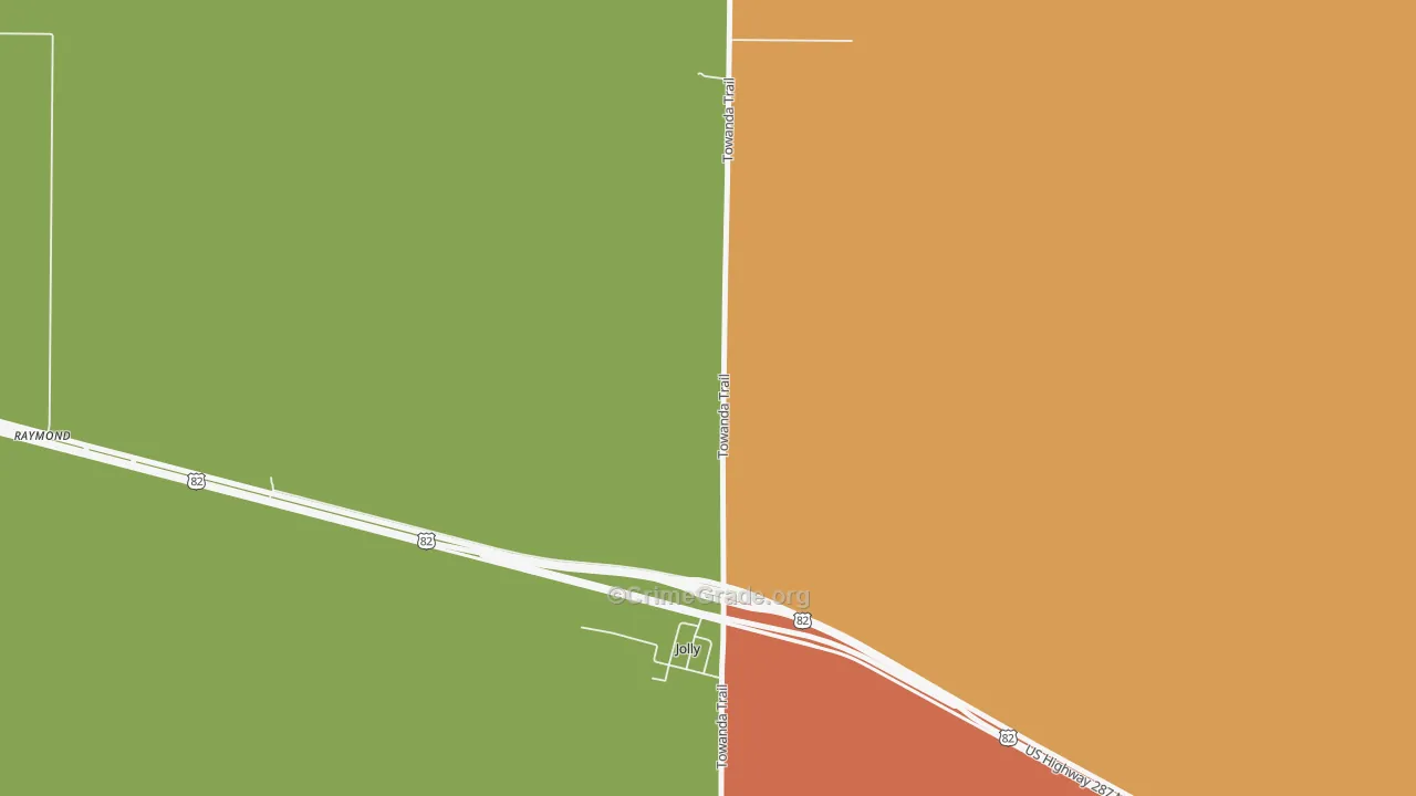 Jolly, TX Map of Drug-Related Crime Rates