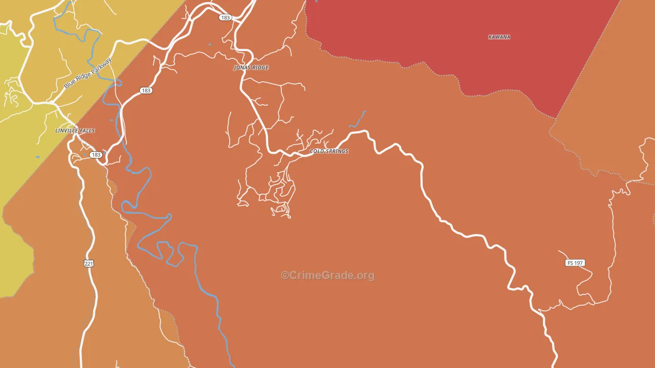 Jonas Ridge, NC Map of Drug-Related Crime Rates