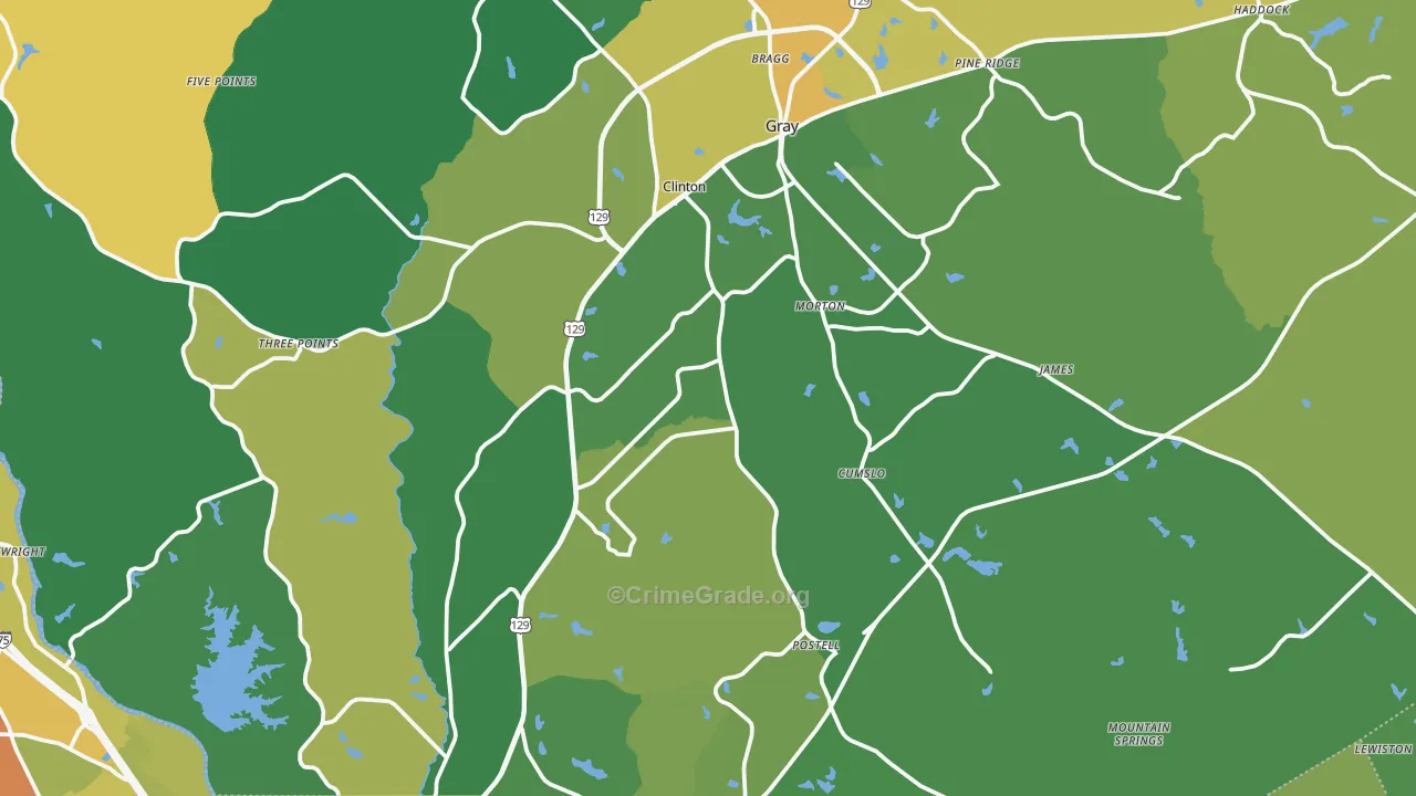 Jones County, GA Map of Drug-Related Crime Rates