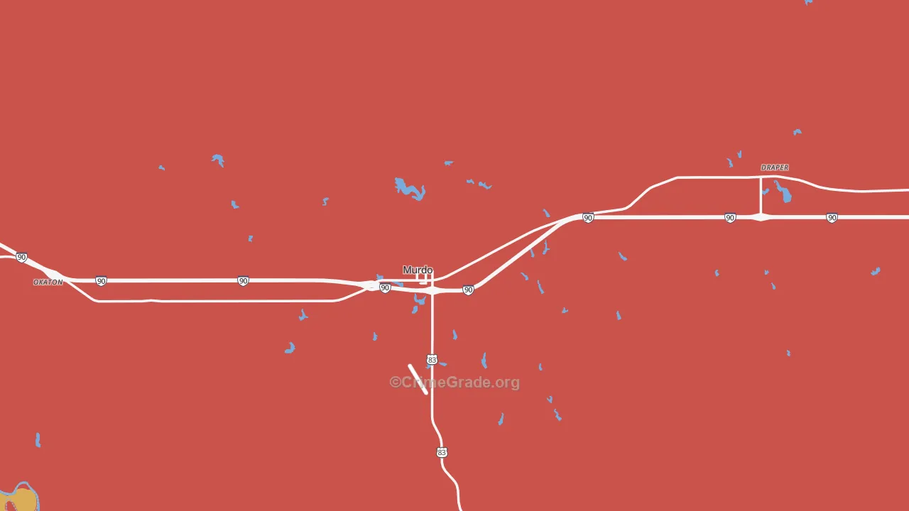 Jones County, SD Map of Drug-Related Crime Rates