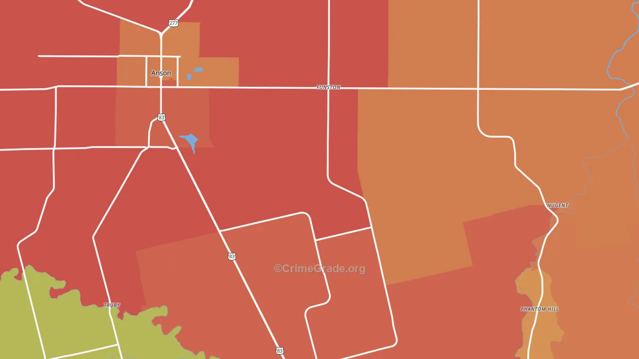 Jones County, TX Map of Drug-Related Crime Rates