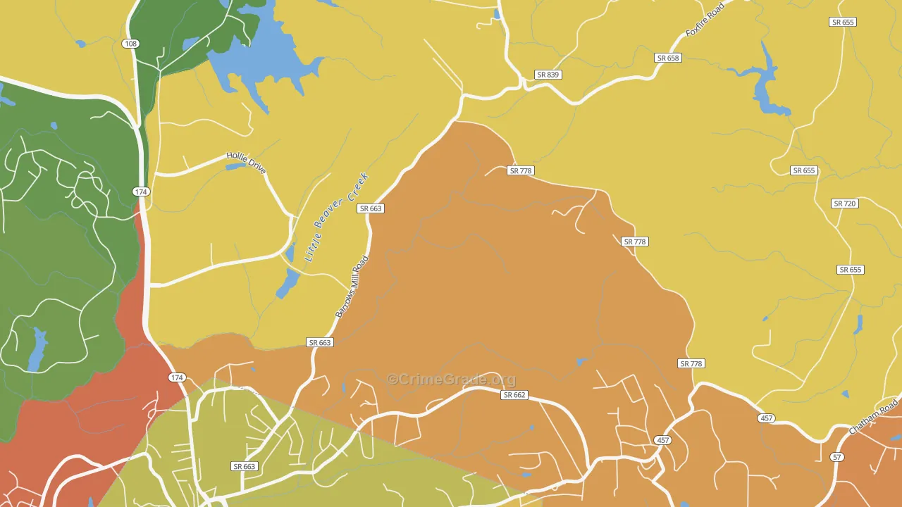 Jones Creek, VA Map of Drug-Related Crime Rates