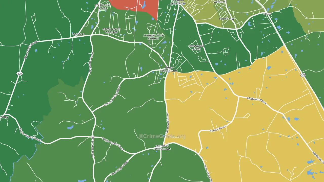 Jones Crossroads, SC Map of Drug-Related Crime Rates