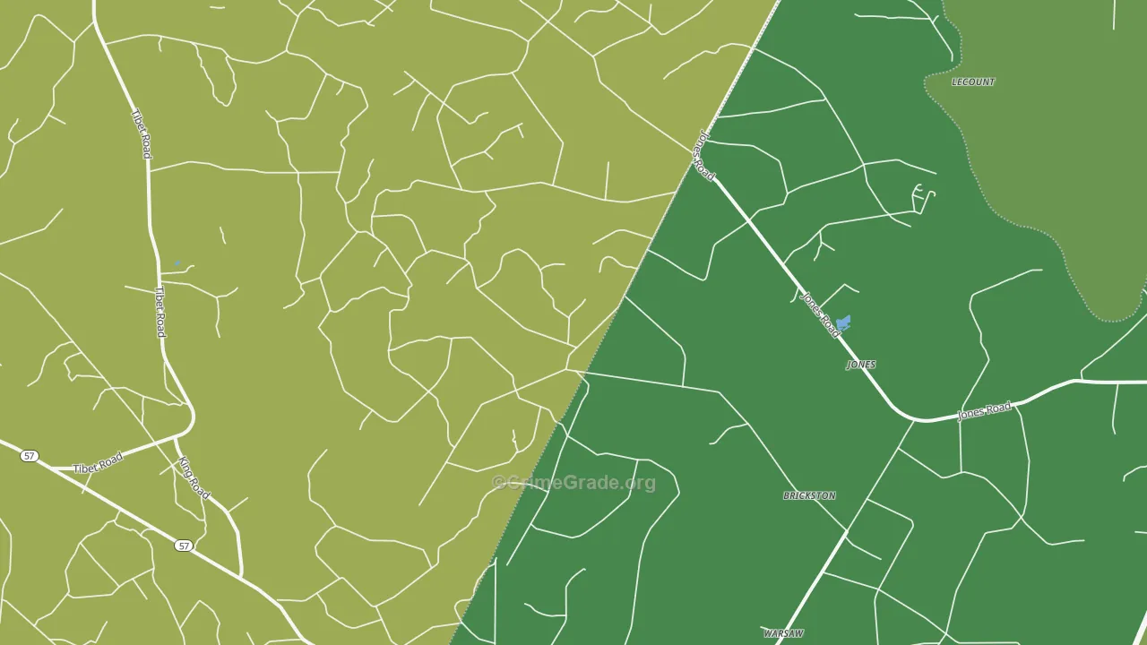 Jones, GA Map of Drug-Related Crime Rates