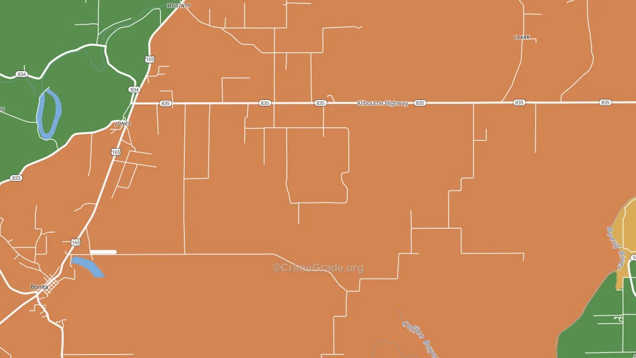 Jones, LA Map of Drug-Related Crime Rates
