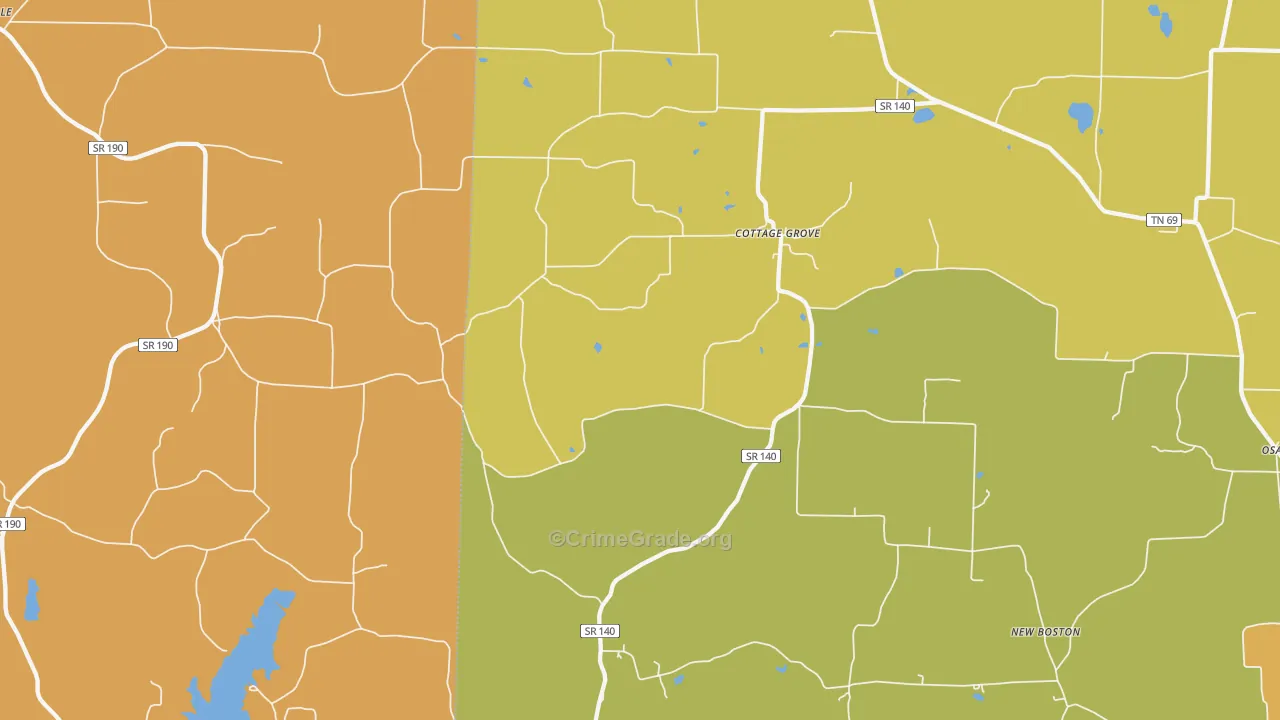 Jones Mill, TN Map of Drug-Related Crime Rates