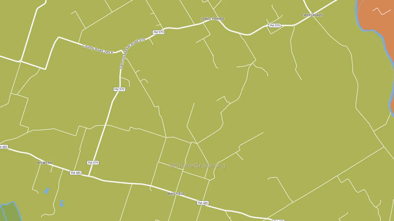 Jones Prairie, TX Map of Drug-Related Crime Rates