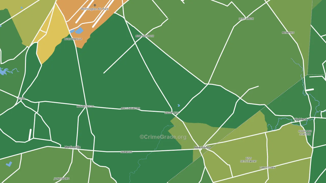 Jonesboro, OH Map of Drug-Related Crime Rates