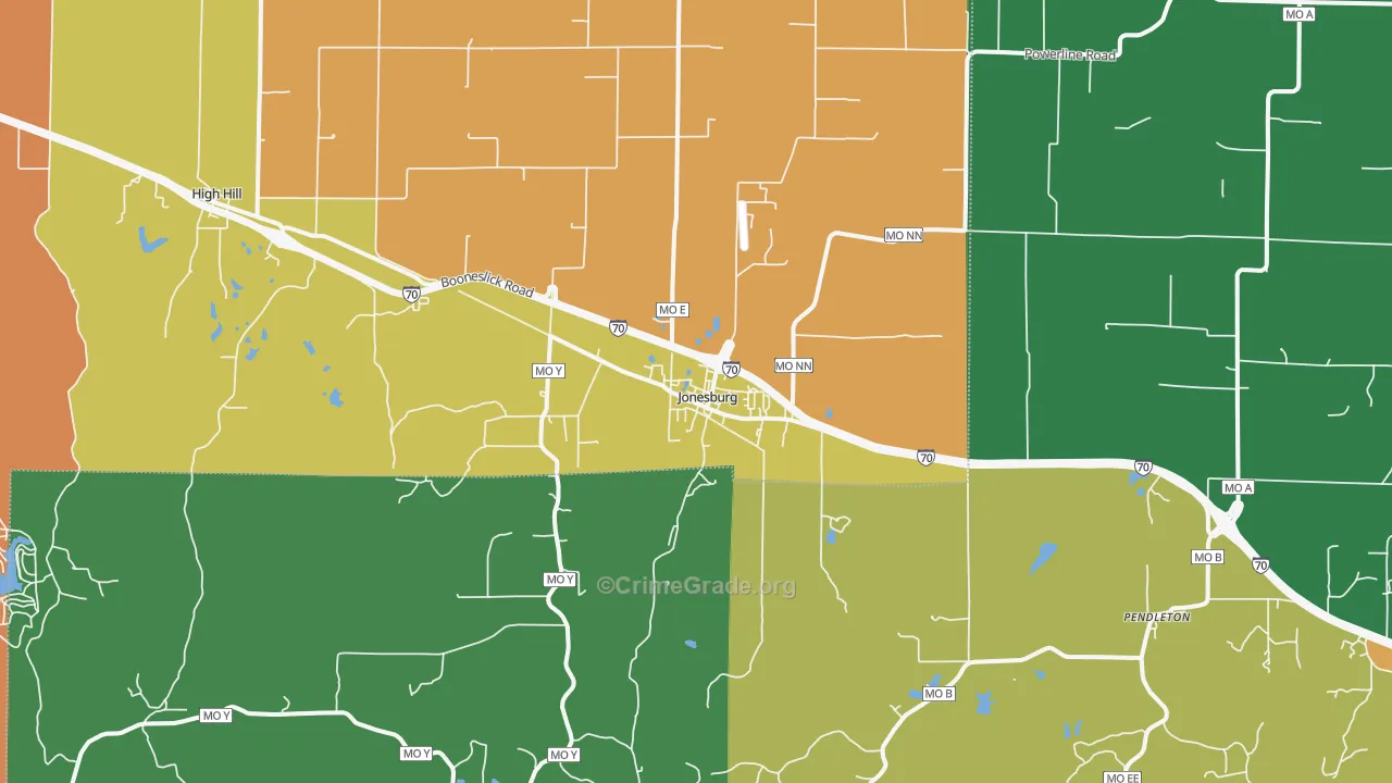Jonesburg, MO Map of Drug-Related Crime Rates