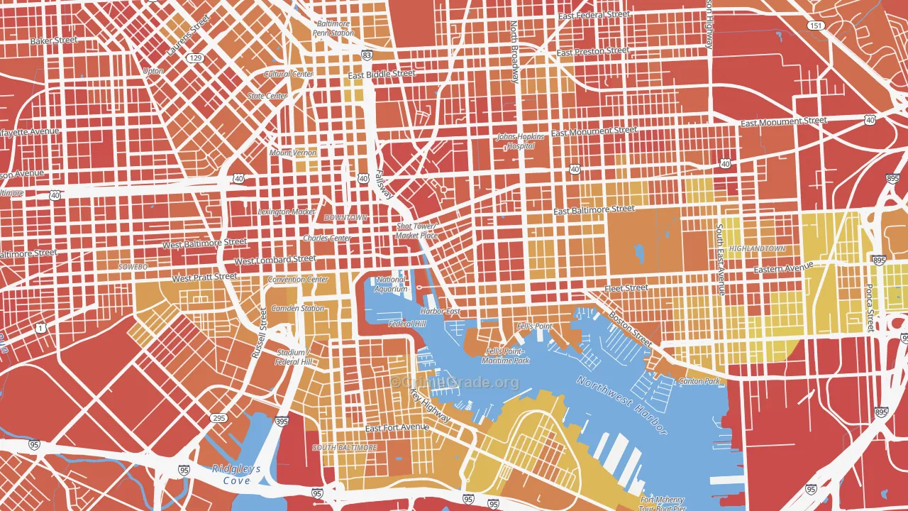 Jonestown, Baltimore, MD Map of Drug-Related Crime Rates