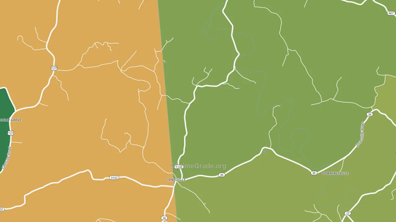 Jonesville, KY Map of Drug-Related Crime Rates