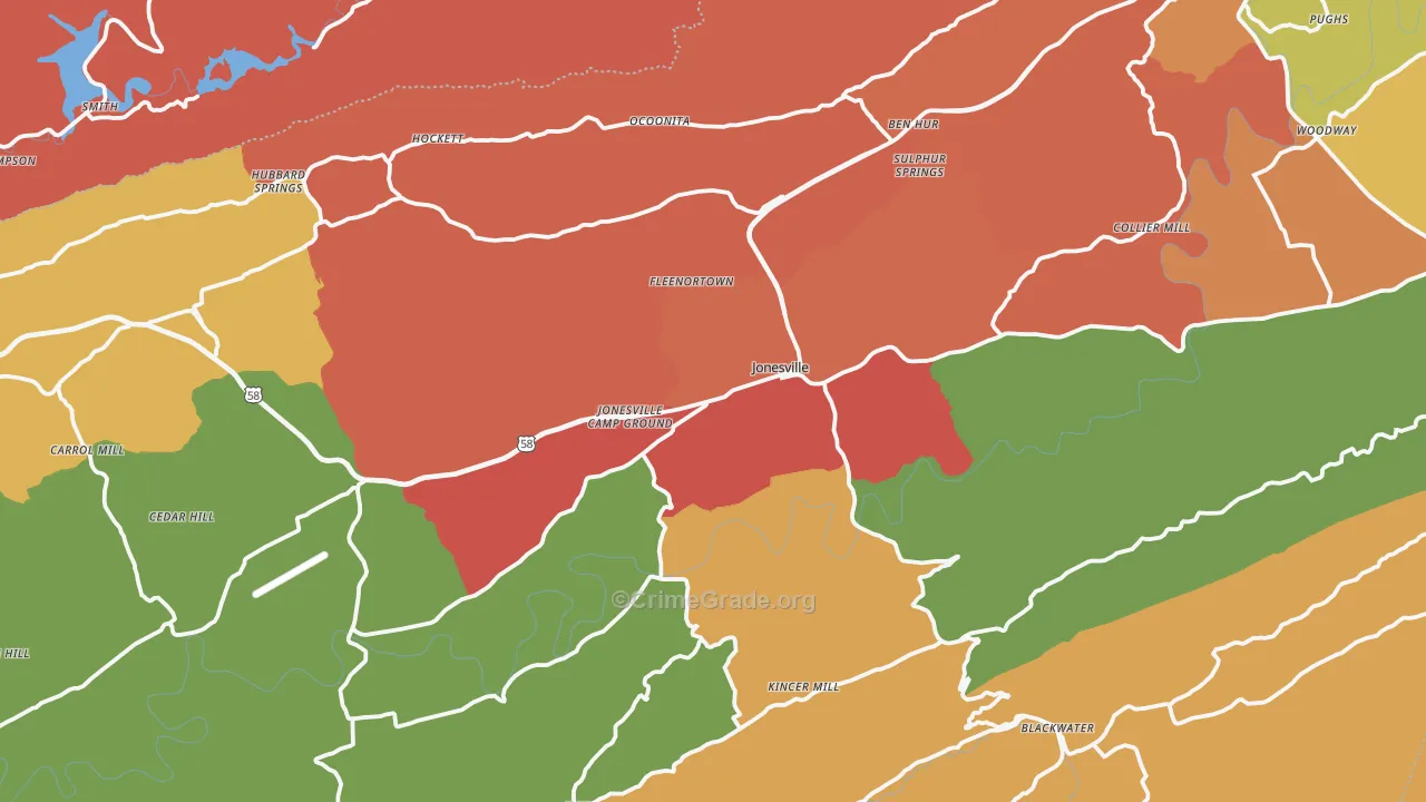 Jonesville, VA Map of Drug-Related Crime Rates