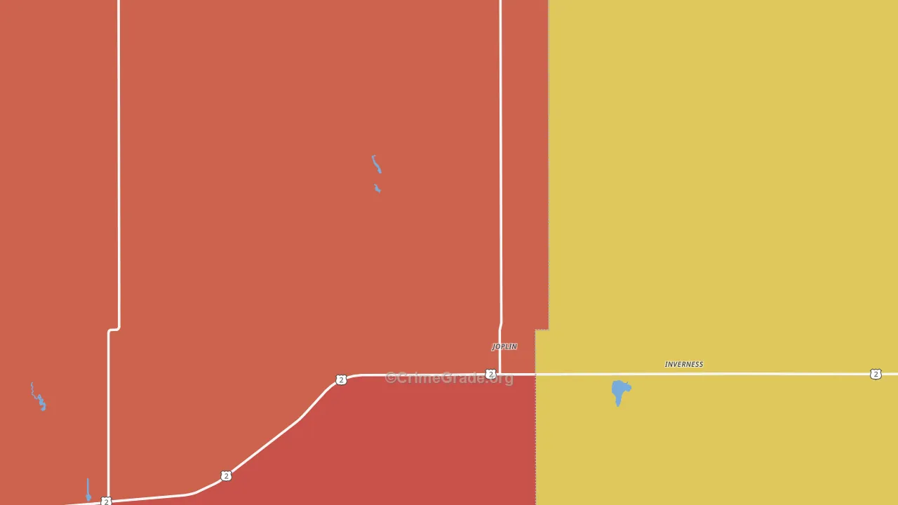 Joplin, MT Map of Drug-Related Crime Rates