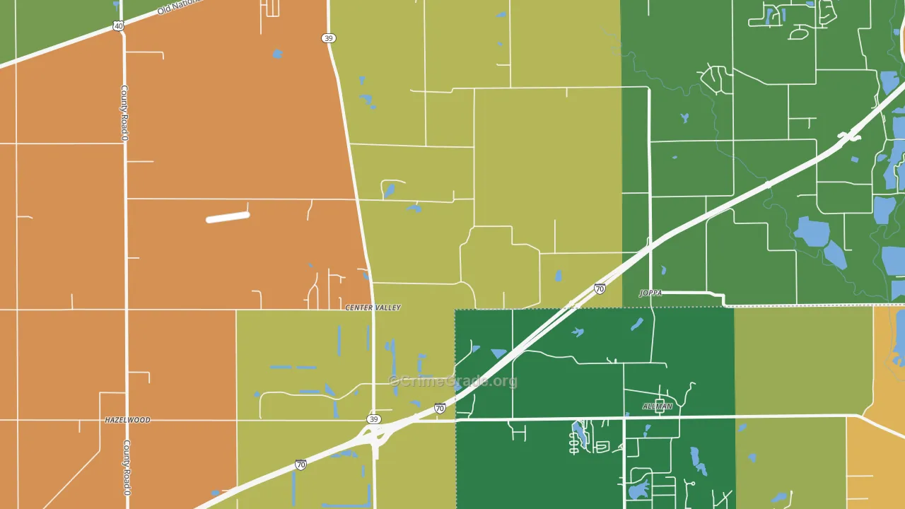 Joppa, IN Map of Drug-Related Crime Rates