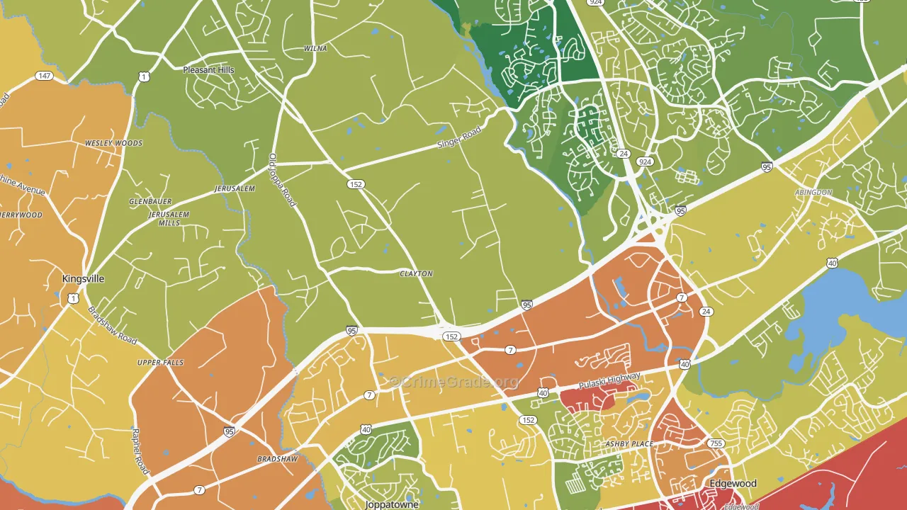 Joppa, MD Map of Drug-Related Crime Rates