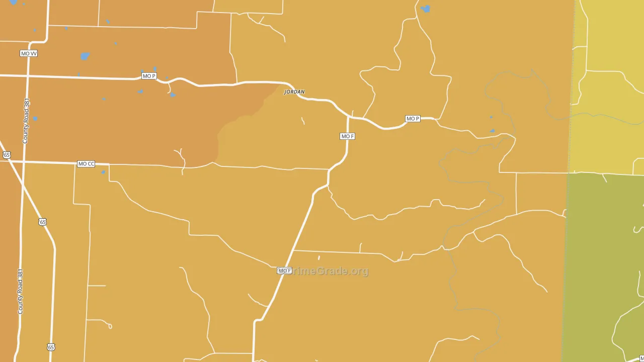 Jordan, MO Map of Drug-Related Crime Rates