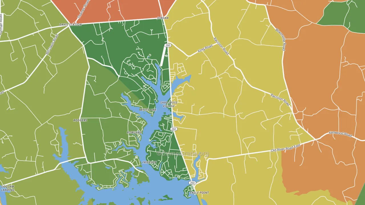 Jordan, SC Map of Drug-Related Crime Rates