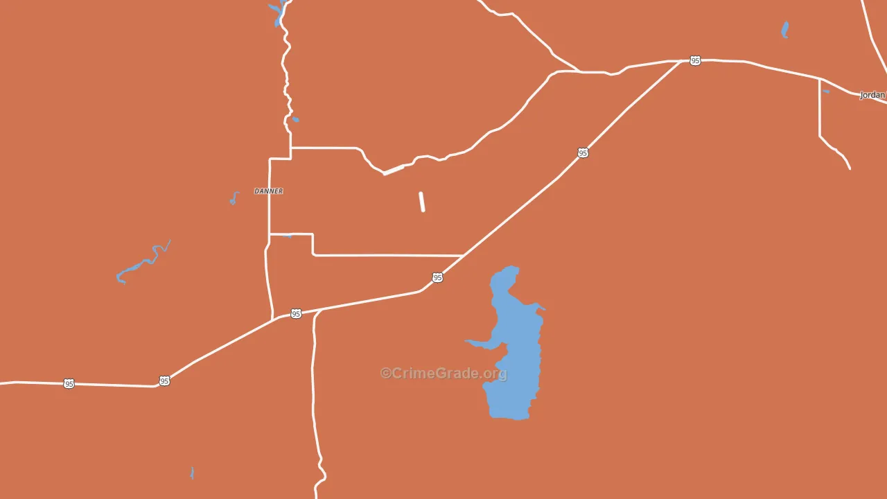 Jordan Valley, OR Map of Drug-Related Crime Rates