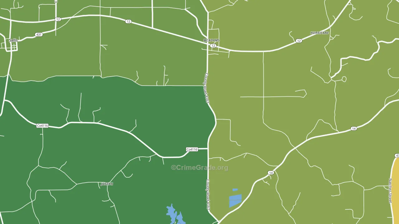 Joseph, MS Map of Drug-Related Crime Rates