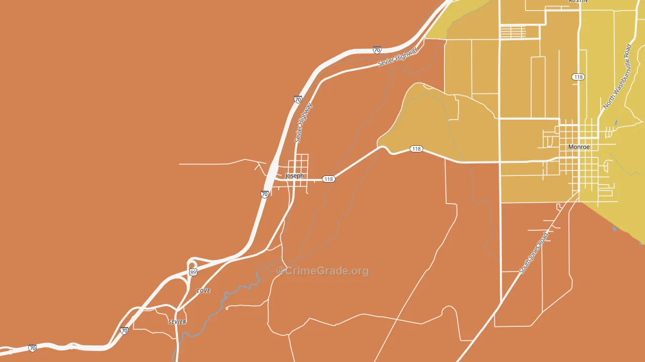 Joseph, UT Map of Drug-Related Crime Rates