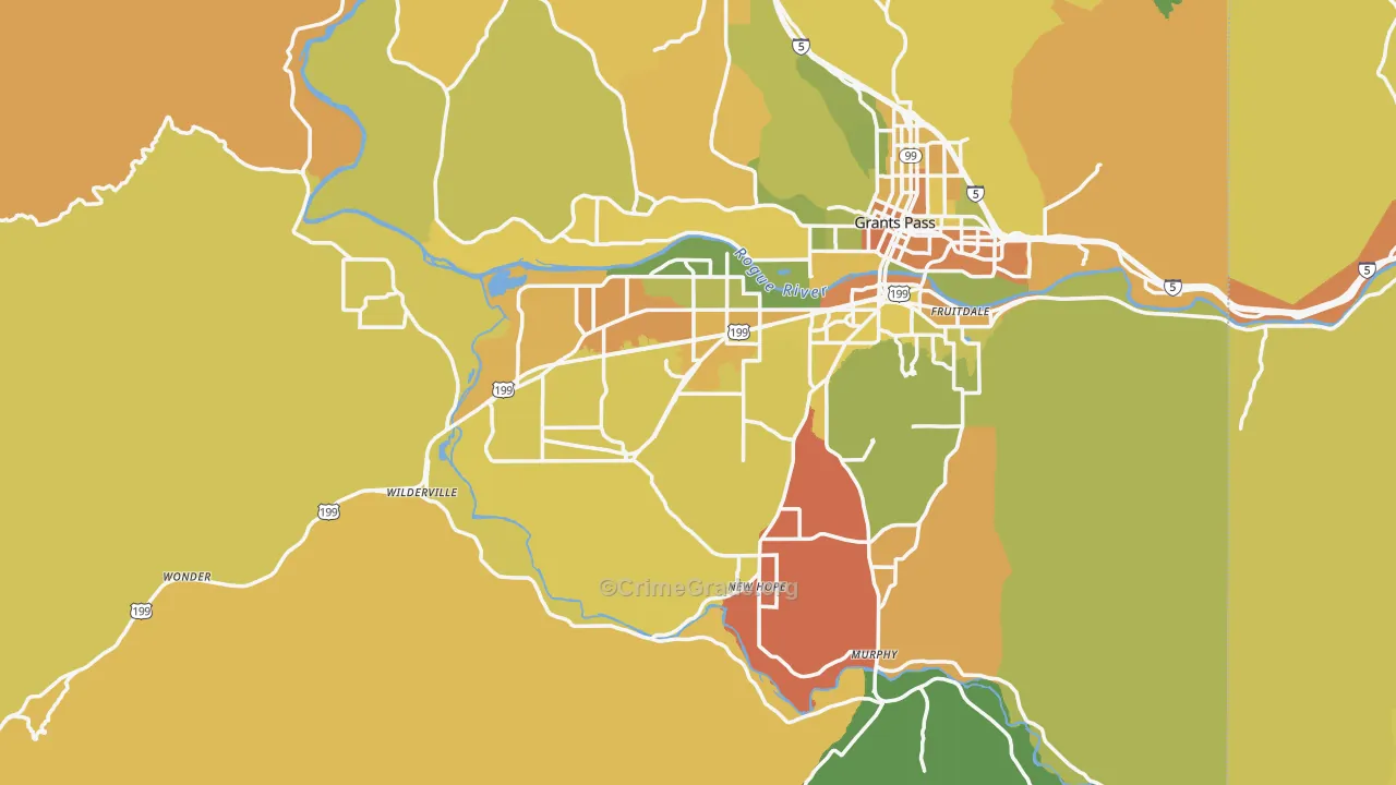 Josephine County, OR Map of Drug-Related Crime Rates