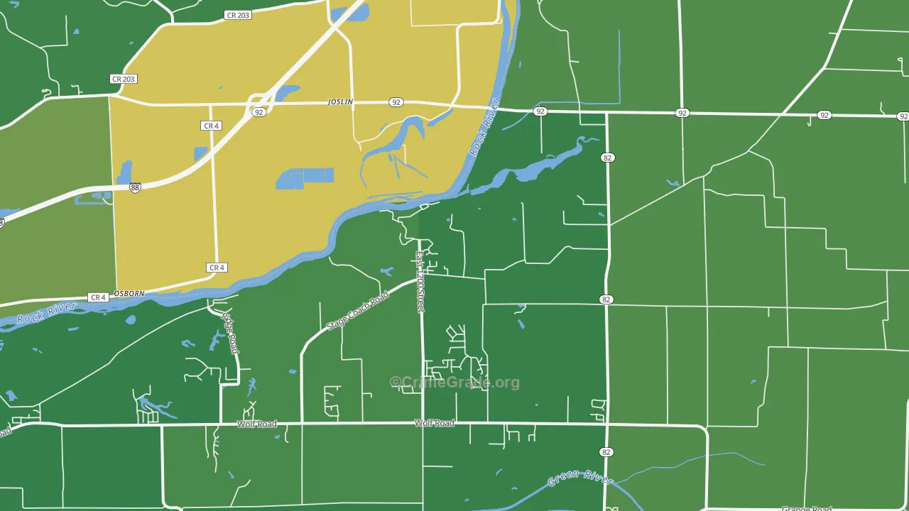 Joslin, IL Map of Drug-Related Crime Rates