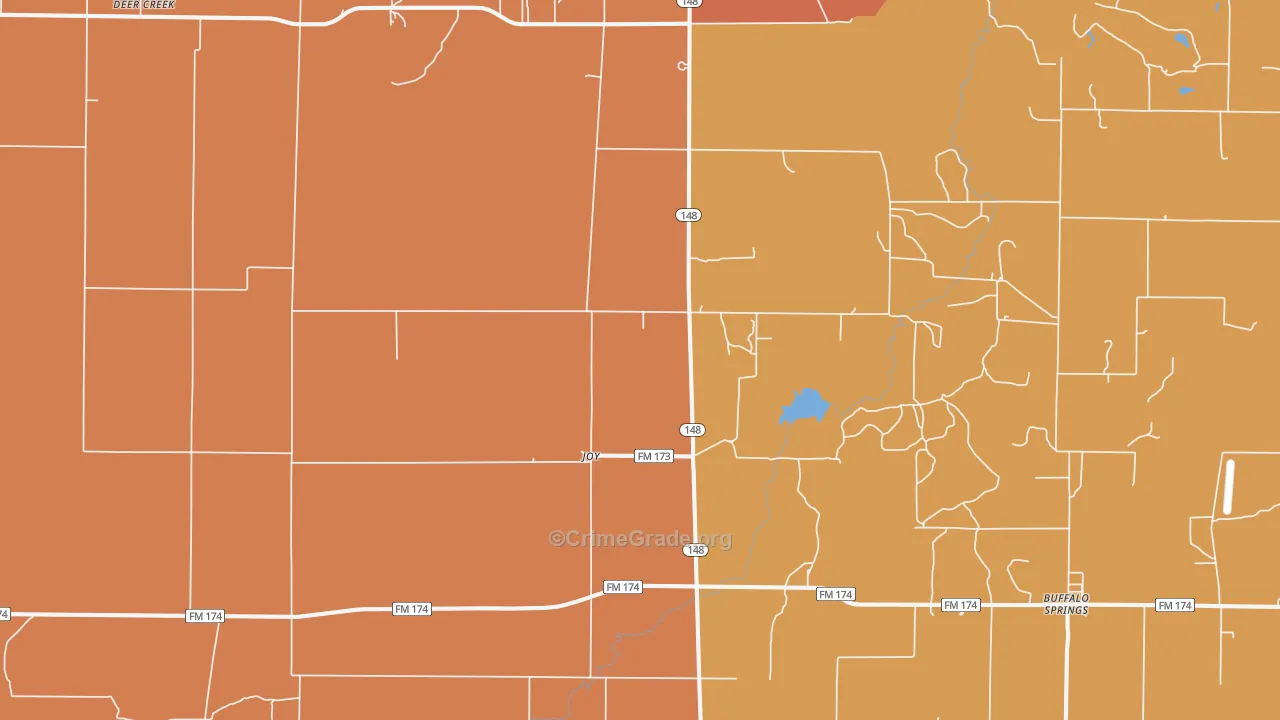 Joy, TX Map of Drug-Related Crime Rates