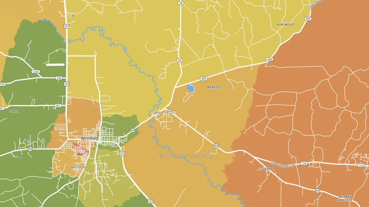 Joyce, LA Map of Drug-Related Crime Rates