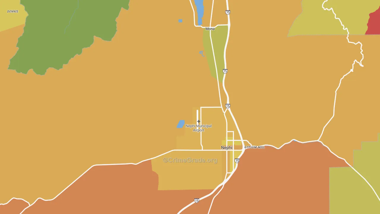 Juab County, UT Map of Drug-Related Crime Rates
