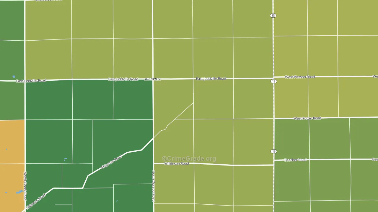 Juddville, MI Map of Drug-Related Crime Rates