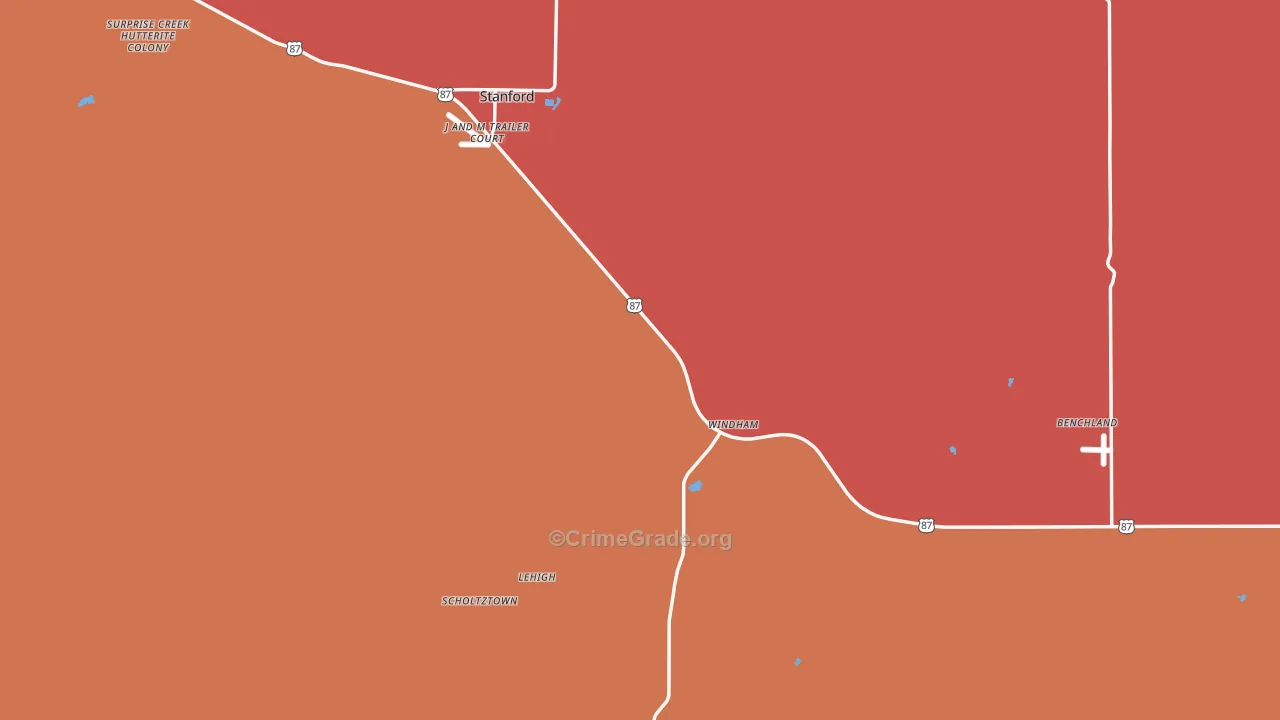 Judith Basin County, MT Map of Drug-Related Crime Rates