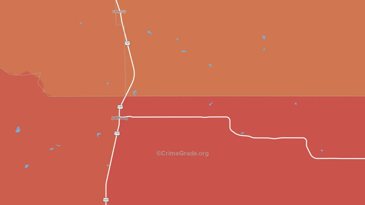 Judith Gap, MT Map of Drug-Related Crime Rates