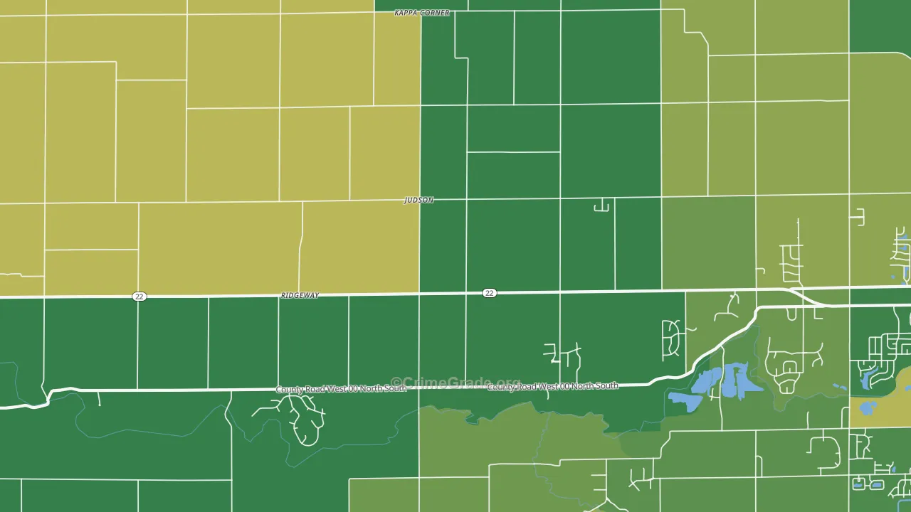 Judson, IN Map of Drug-Related Crime Rates