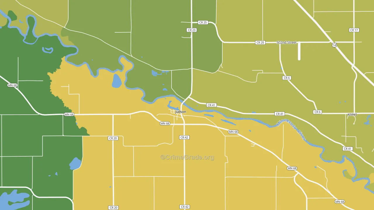 Judson, MN Map of Drug-Related Crime Rates