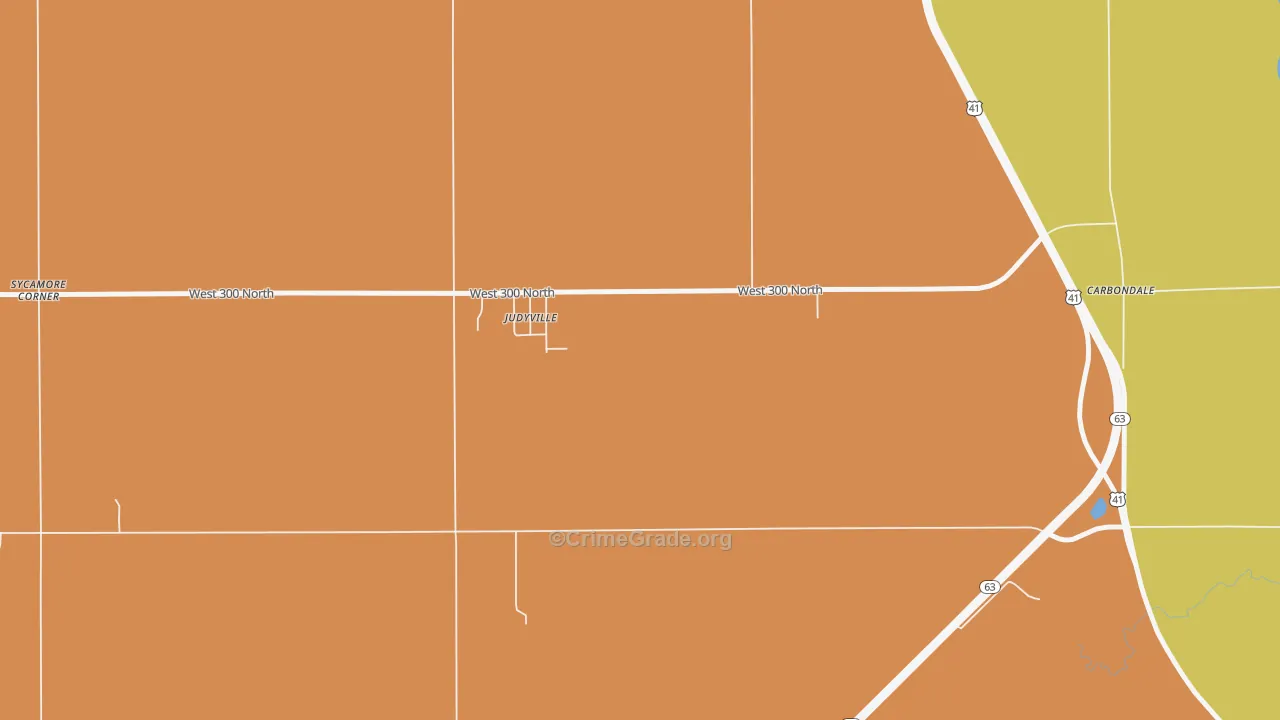Judyville, IN Map of Drug-Related Crime Rates