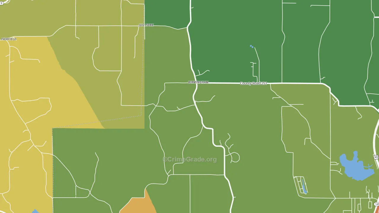 Jug Fork, MS Map of Drug-Related Crime Rates